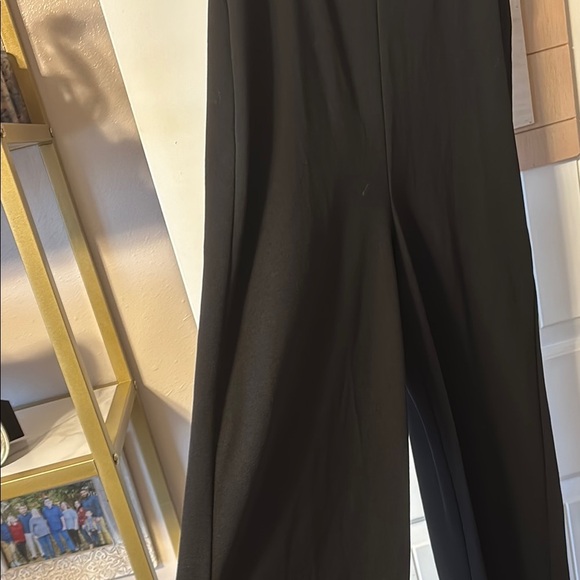 Lulu's Black Sheath V-Neck wide leg romper Jumpsuit Cocktail - Picture 4 of 7